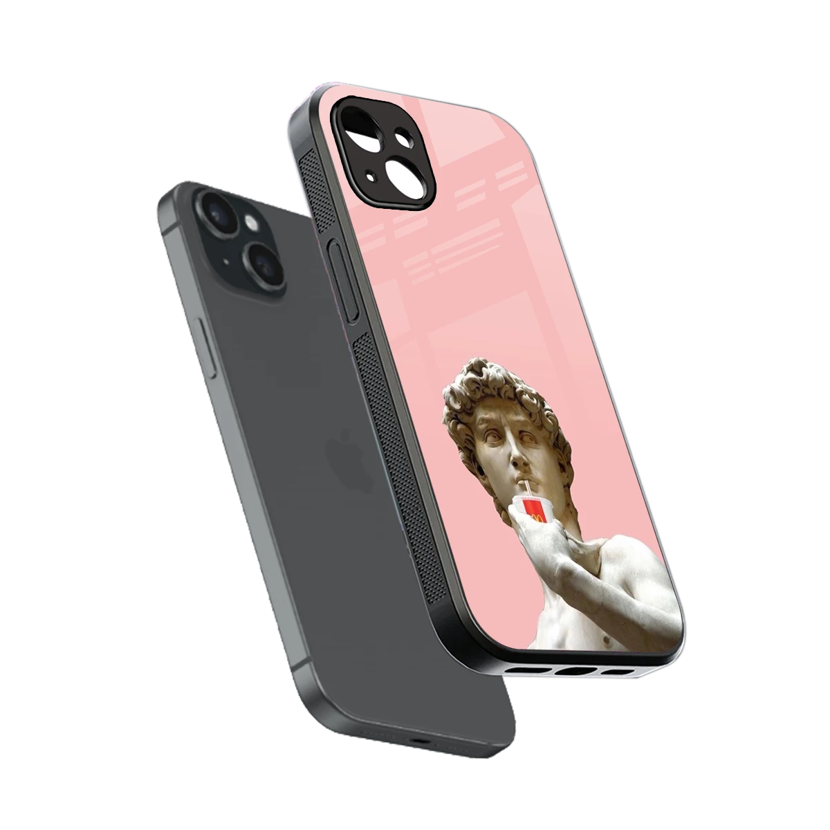 Mc David sleek iphone 15 plus cover with tempered glass back and TPU edges