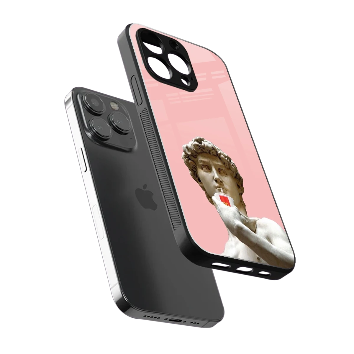 Mc David sleek iphone 15 pro max cover with tempered glass back and TPU edges
