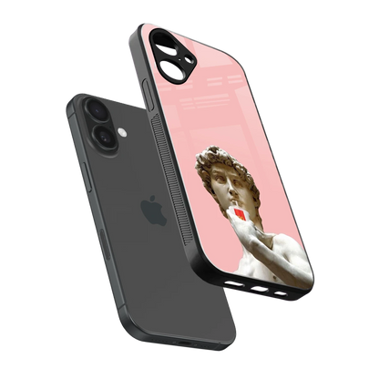 Mc David sleek iPhone 16 cover with tempered glass back and TPU edges