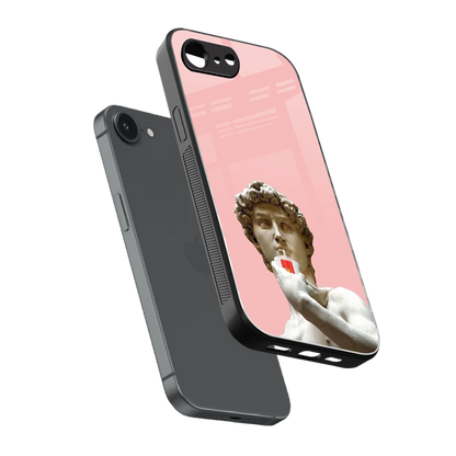 Mc David sleek iphone 16e cover with tempered glass back and TPU edges