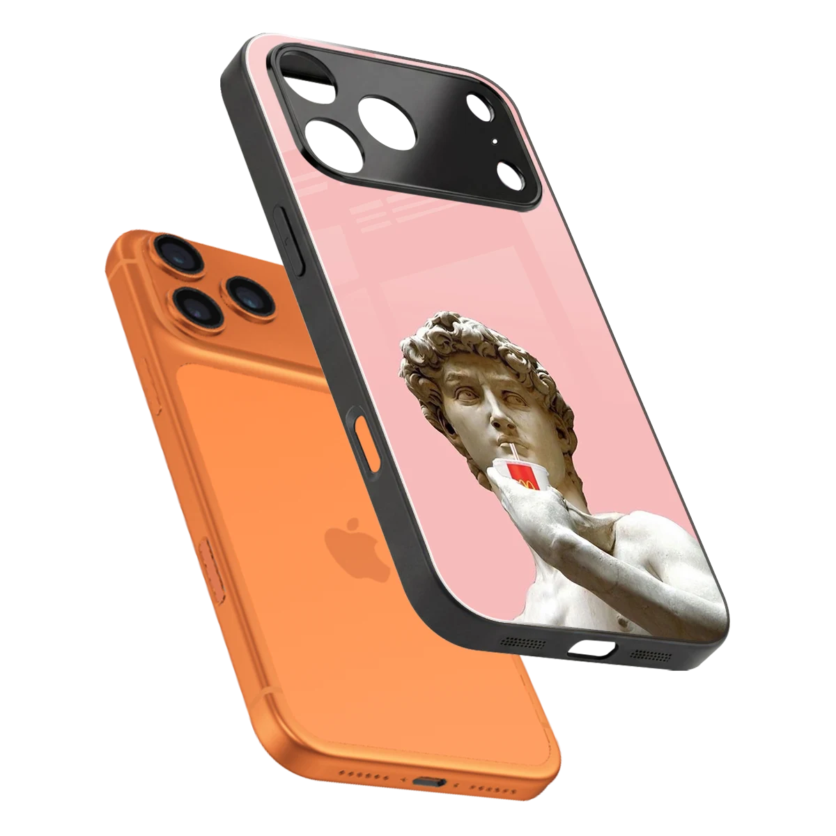 Mc David sleek iphone 17 pro max cover with tempered glass back and TPU edges