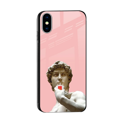 Mc David sleek iphone xs cover with tempered glass back and TPU edges