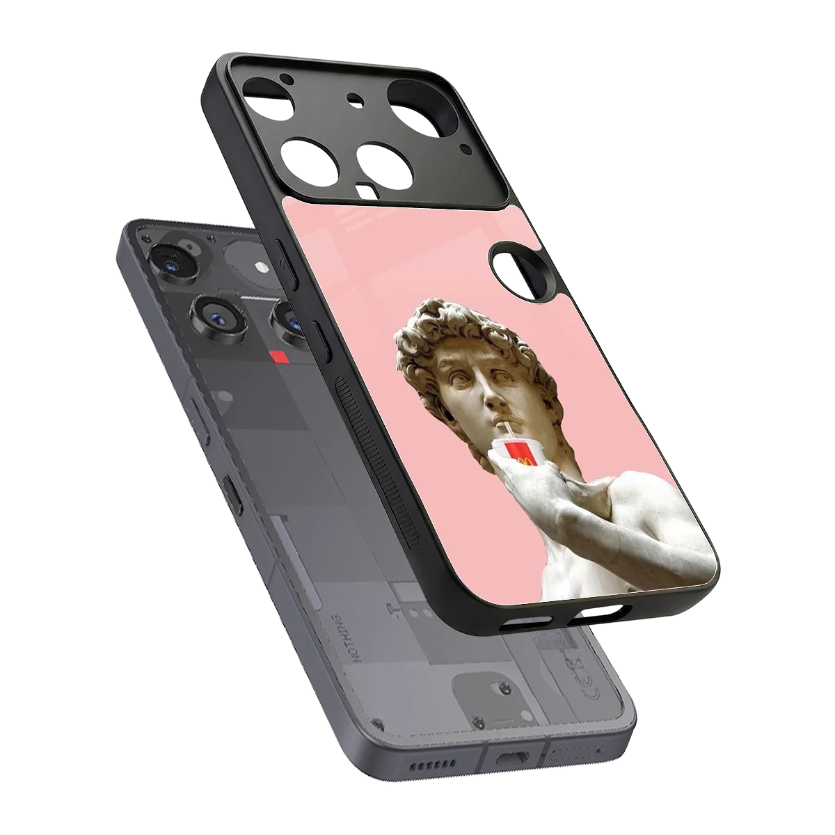 Mc David sleek nothing phone 3 cover with tempered glass back and TPU edges