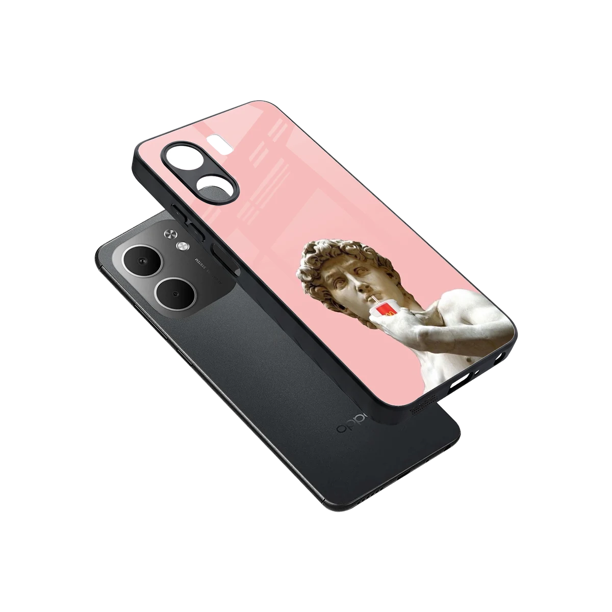 Mc David sleek oppo a5x 5g cover with tempered glass back and TPU edges