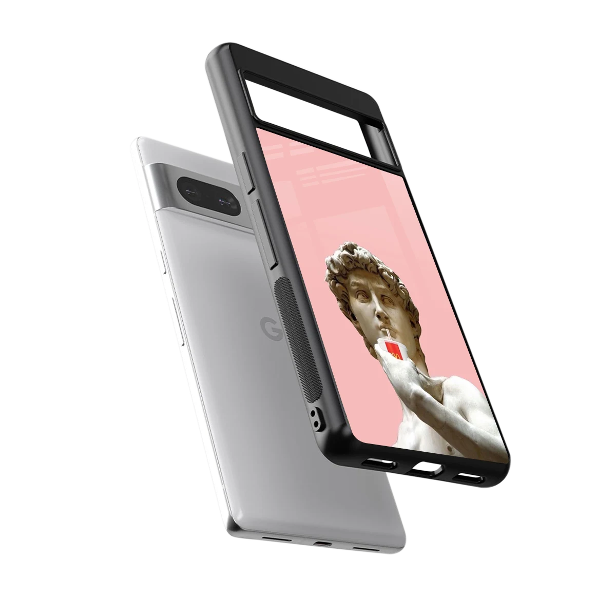 Mc David sleek google pixel 7a cover with tempered glass back and TPU edges