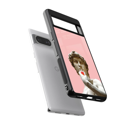 Mc David sleek google pixel 8 cover with tempered glass back and TPU edges