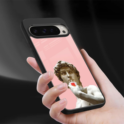 Mc David sleek google pixel 9 pro xl cover with tempered glass back and TPU edges