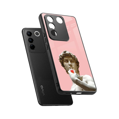 Mc David sleek vivo v27 5g cover with tempered glass back and TPU edges
