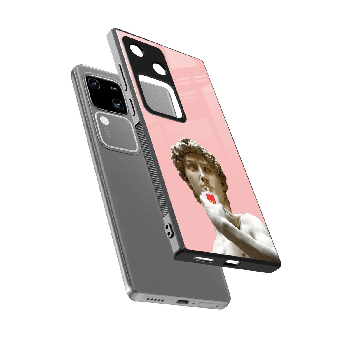 Mc David sleek vivo v30 cover with tempered glass back and TPU edges