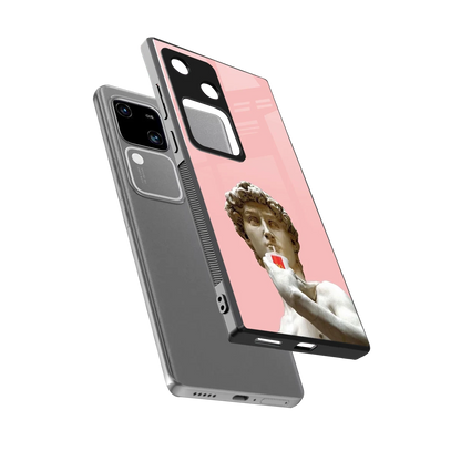 Mc David sleek vivo v30 cover with tempered glass back and TPU edges