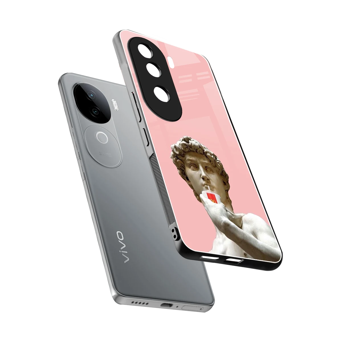 Mc David sleek vivo v40e cover with tempered glass back and TPU edges