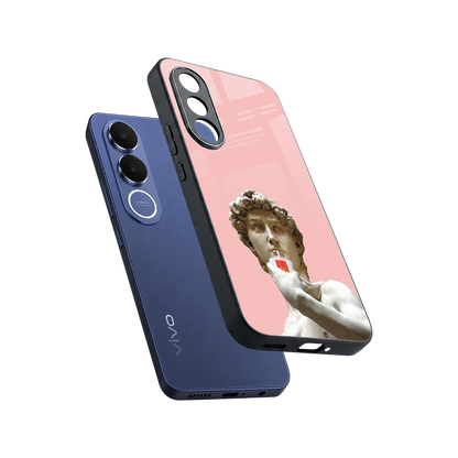 Mc David sleek vivo v70 fe cover with tempered glass back and TPU edges