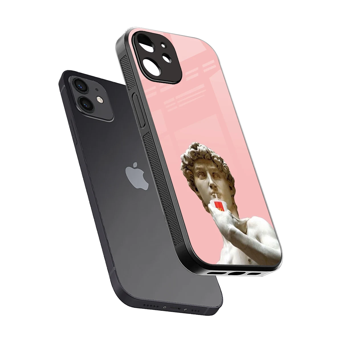 Mc David sleek iphone 12 cover with tempered glass back and TPU edges