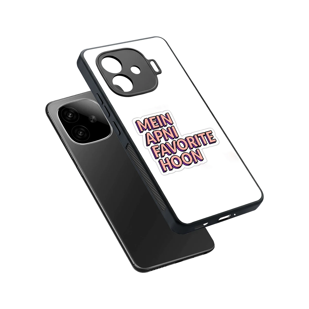 Mein Apni Fevorite Hoon sleek iqoo neo 10r 5g cover with tempered glass back and TPU edges
