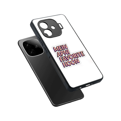 Mein Apni Fevorite Hoon sleek iqoo neo 10r 5g cover with tempered glass back and TPU edges