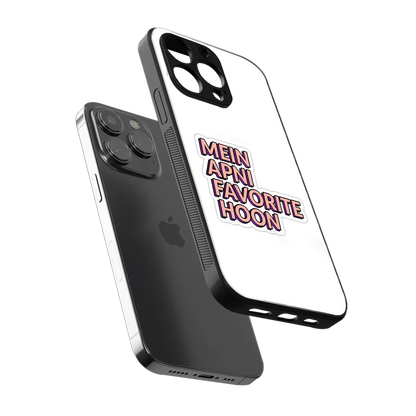 Mein Apni Fevorite Hoon sleek iphone 16 pro max cover with tempered glass back and TPU edges