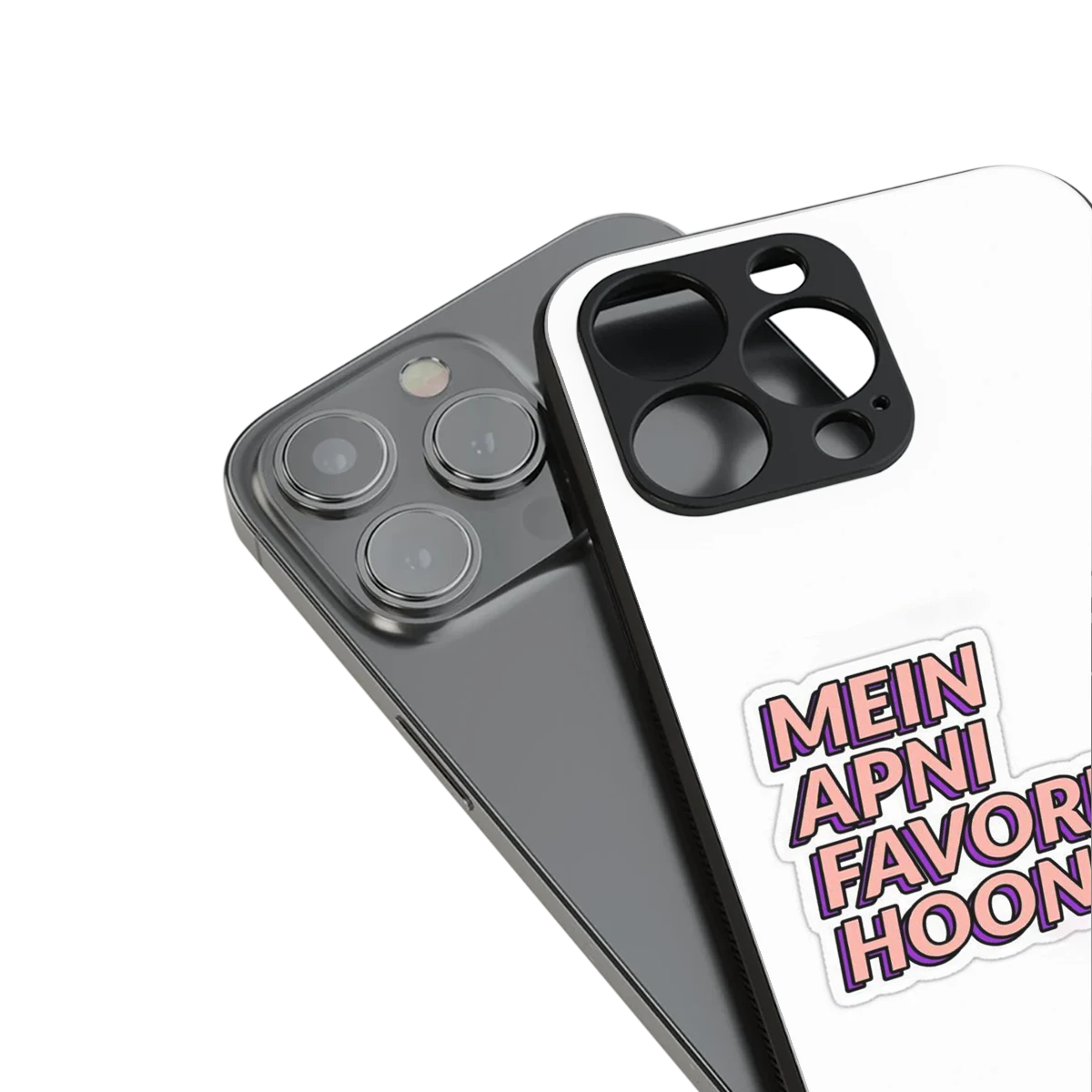 Mein Apni Fevorite Hoon stylish phone case for iPhone 16 | glossy glass and slim fit