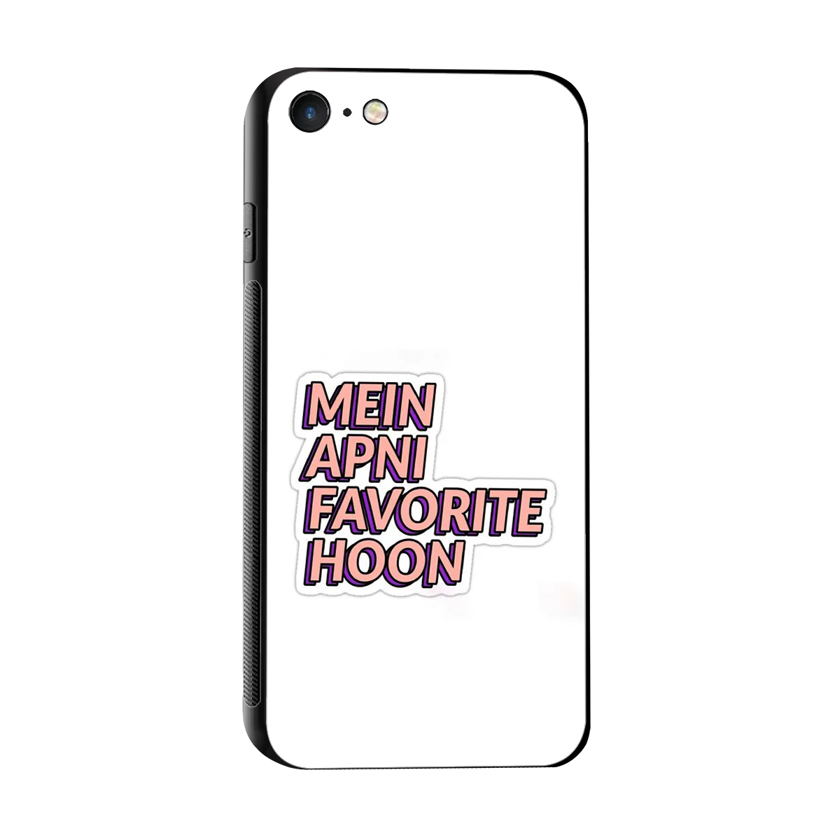 Mein Apni Fevorite Hoon sleek iphone 7 cover with tempered glass back and TPU edges