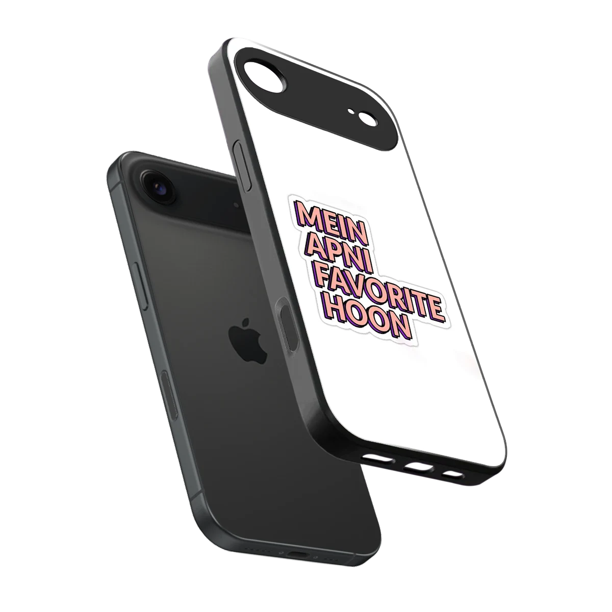 Mein Apni Fevorite Hoon sleek iphone air cover with tempered glass back and TPU edges