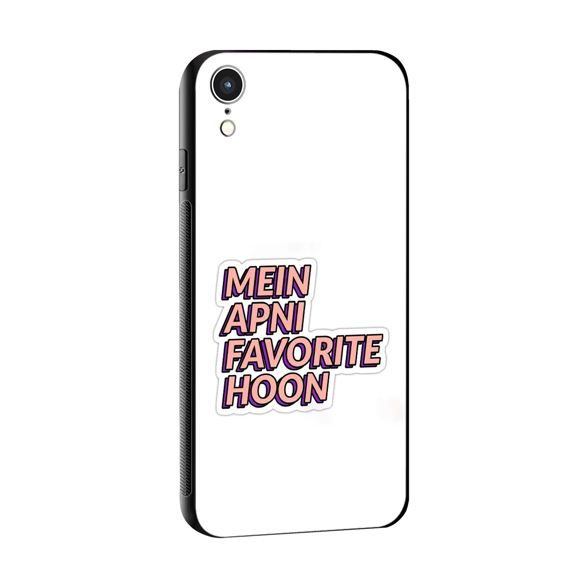Mein Apni Fevorite Hoon sleek iphone xr cover with tempered glass back and TPU edges