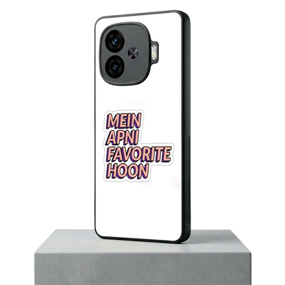 Mein Apni Fevorite Hoon iqoo neo 10r 5g mobile cover | shockproof glass phone case