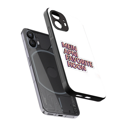 Mein Apni Fevorite Hoon sleek nothing phone 2 cover with tempered glass back and TPU edges