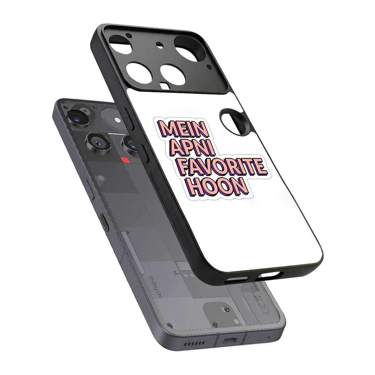 Mein Apni Fevorite Hoon sleek nothing phone 3 cover with tempered glass back and TPU edges