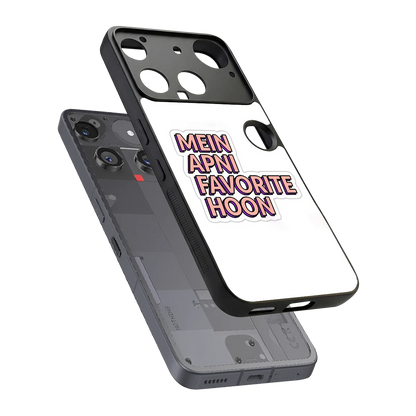 Mein Apni Fevorite Hoon sleek nothing phone 3 cover with tempered glass back and TPU edges