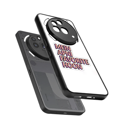 Mein Apni Fevorite Hoon sleek nothing phone 3a pro cover with tempered glass back and TPU edges