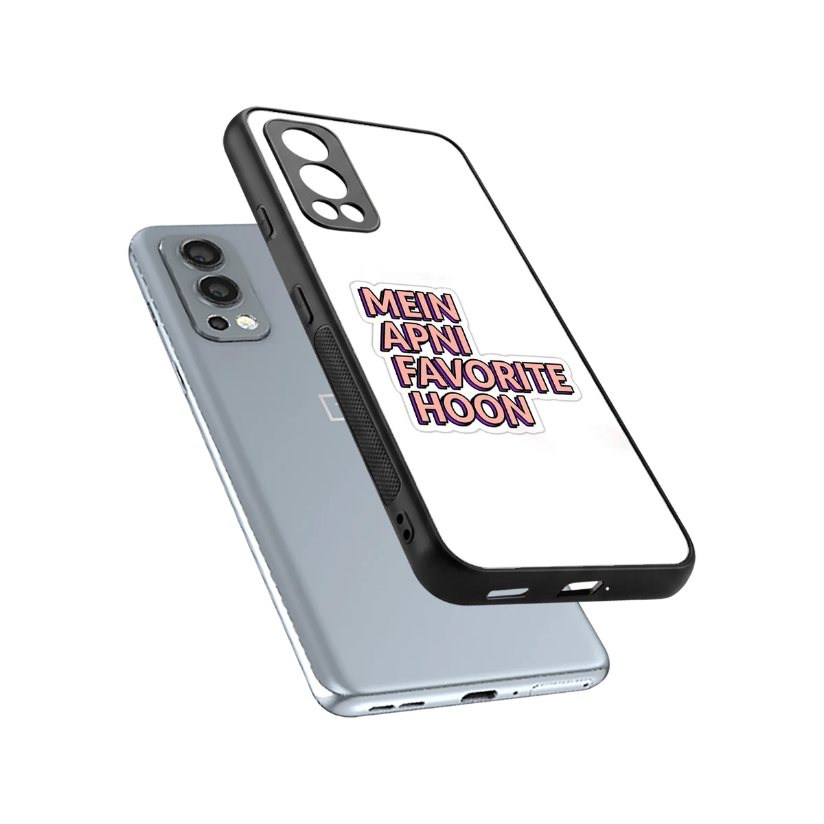 Mein Apni Fevorite Hoon sleek oneplus nord 2 cover with tempered glass back and TPU edges