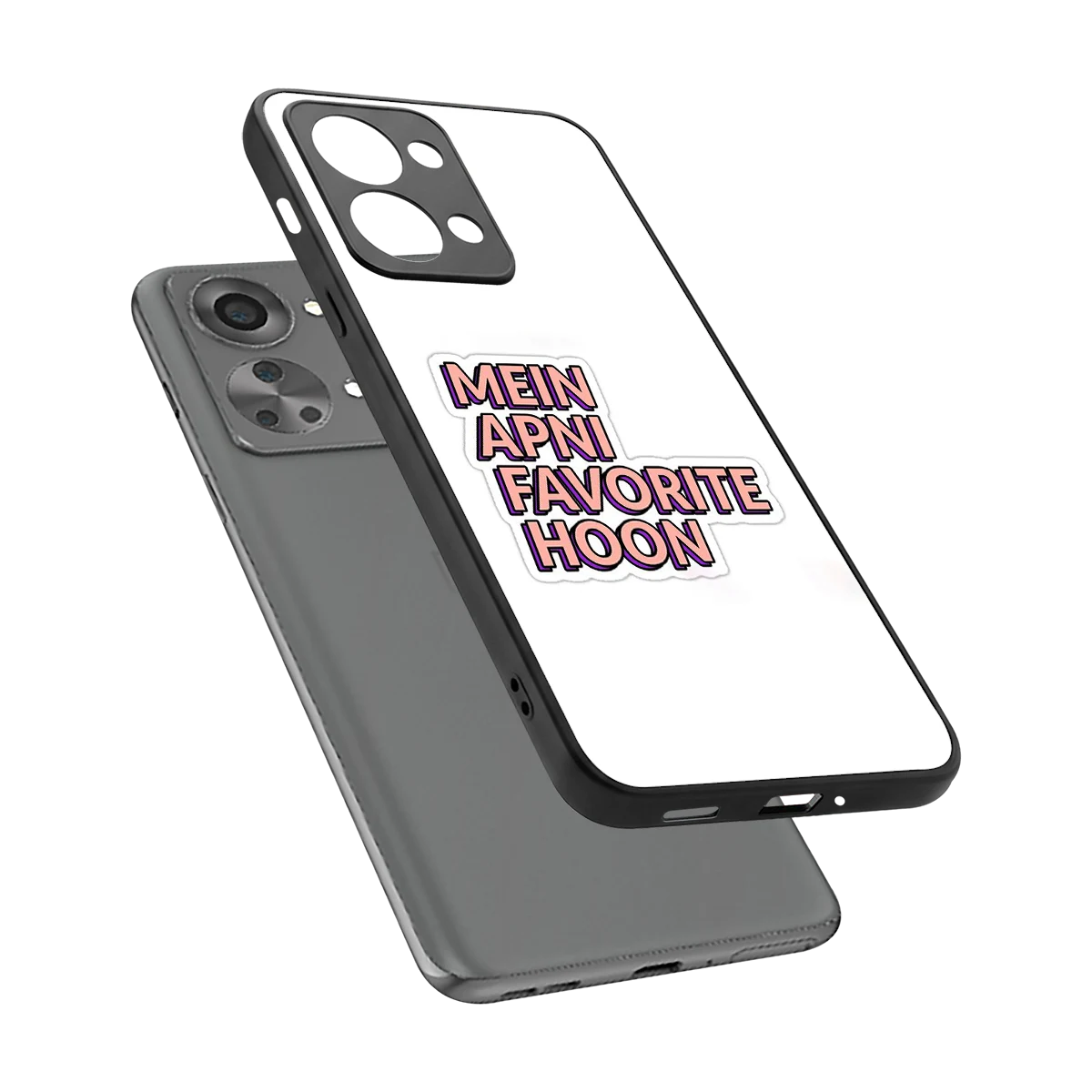 Mein Apni Fevorite Hoon sleek oneplus nord 2t cover with tempered glass back and TPU edges