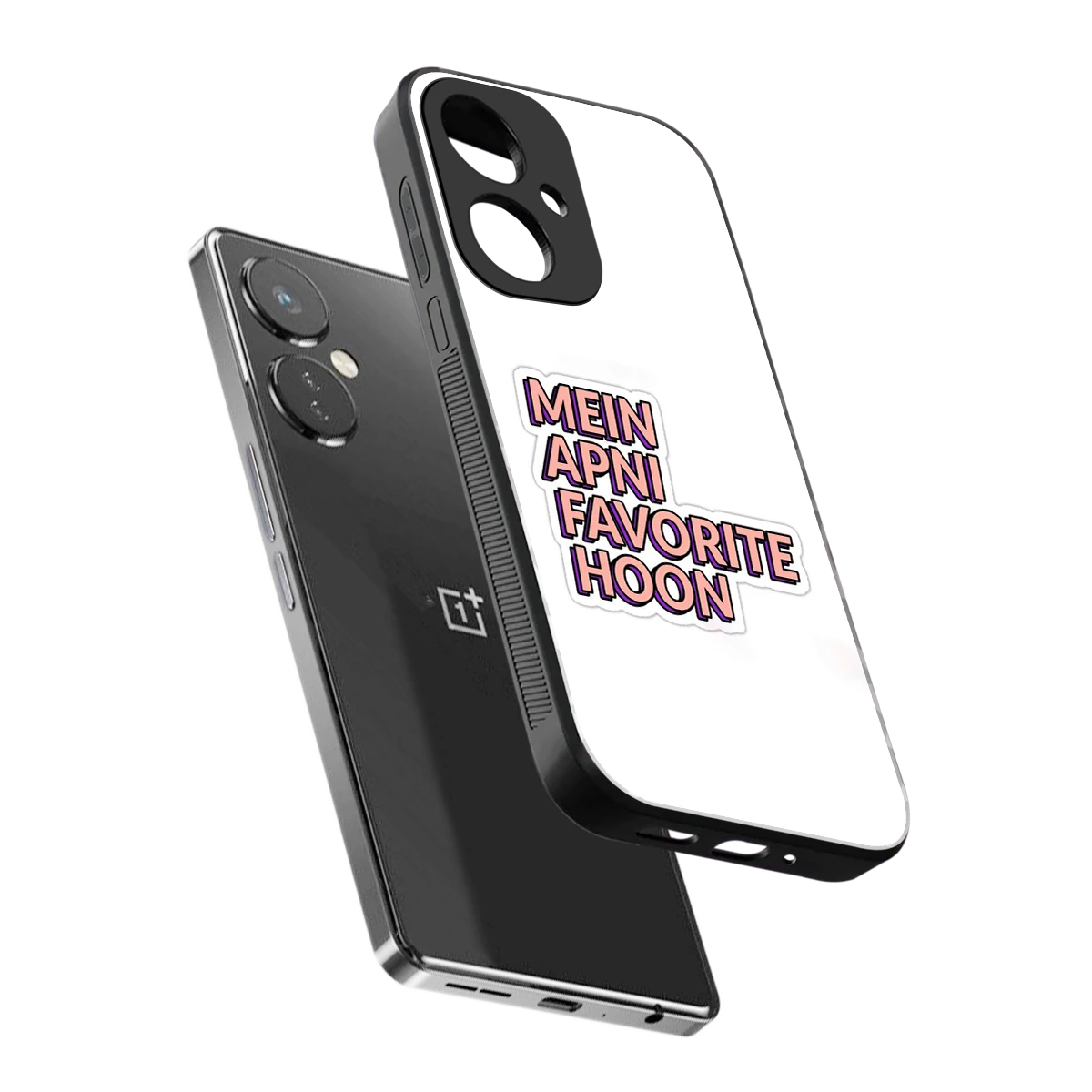 Mein Apni Fevorite Hoon sleek oneplus nord ce 3 cover with tempered glass back and TPU edges