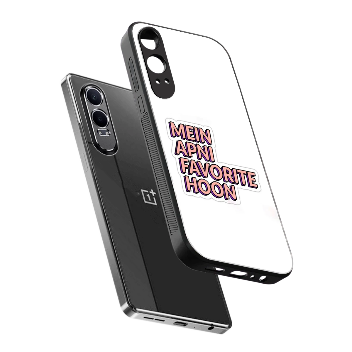 Mein Apni Fevorite Hoon sleek oneplus nord ce 4 lite cover with tempered glass back and TPU edges