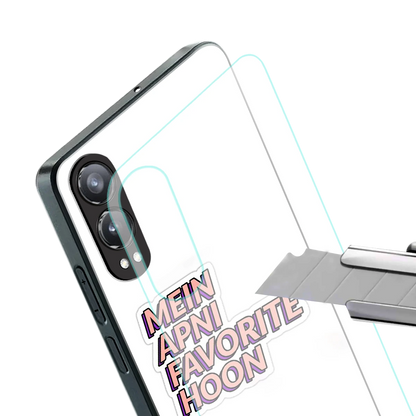 Mein Apni Fevorite Hoon stylish phone case for oneplus nord ce 4 lite | glossy glass and slim fit