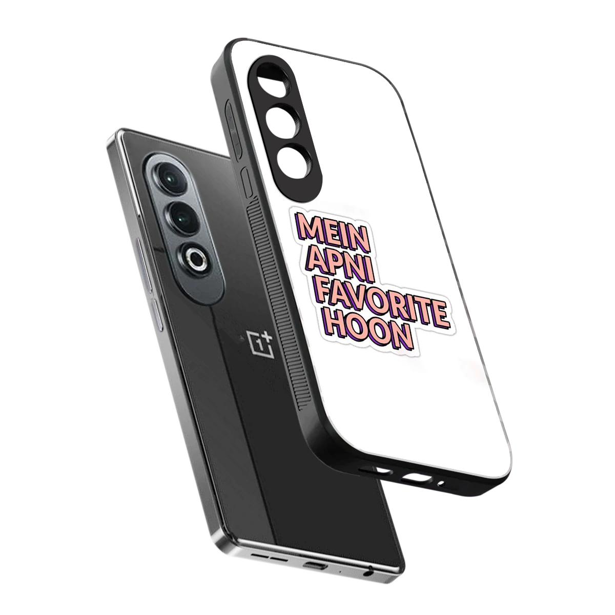 Mein Apni Fevorite Hoon sleek oneplus nord ce 4 cover with tempered glass back and TPU edges