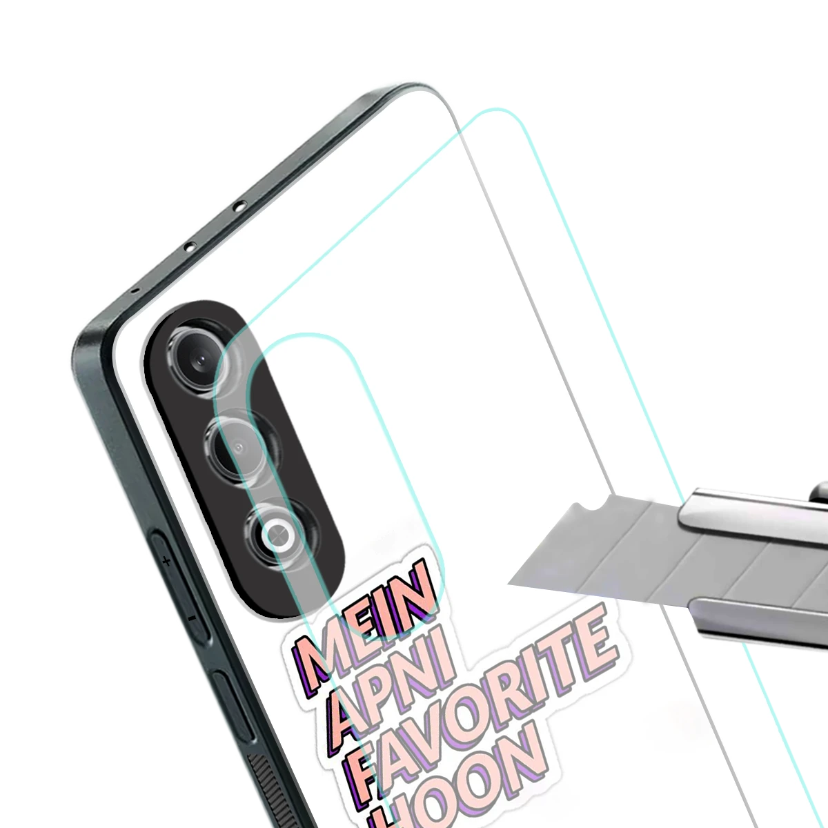 Mein Apni Fevorite Hoon stylish phone case for oneplus nord ce 4 | glossy glass and slim fit