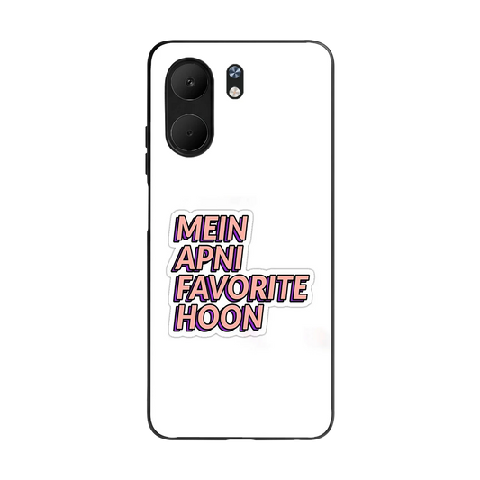 Mein Apni Fevorite Hoon back phone cover | glass case for oppo a5x 5g