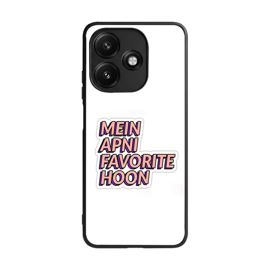 Mein Apni Fevorite Hoon back phone cover | glass case for redmi 12 5g