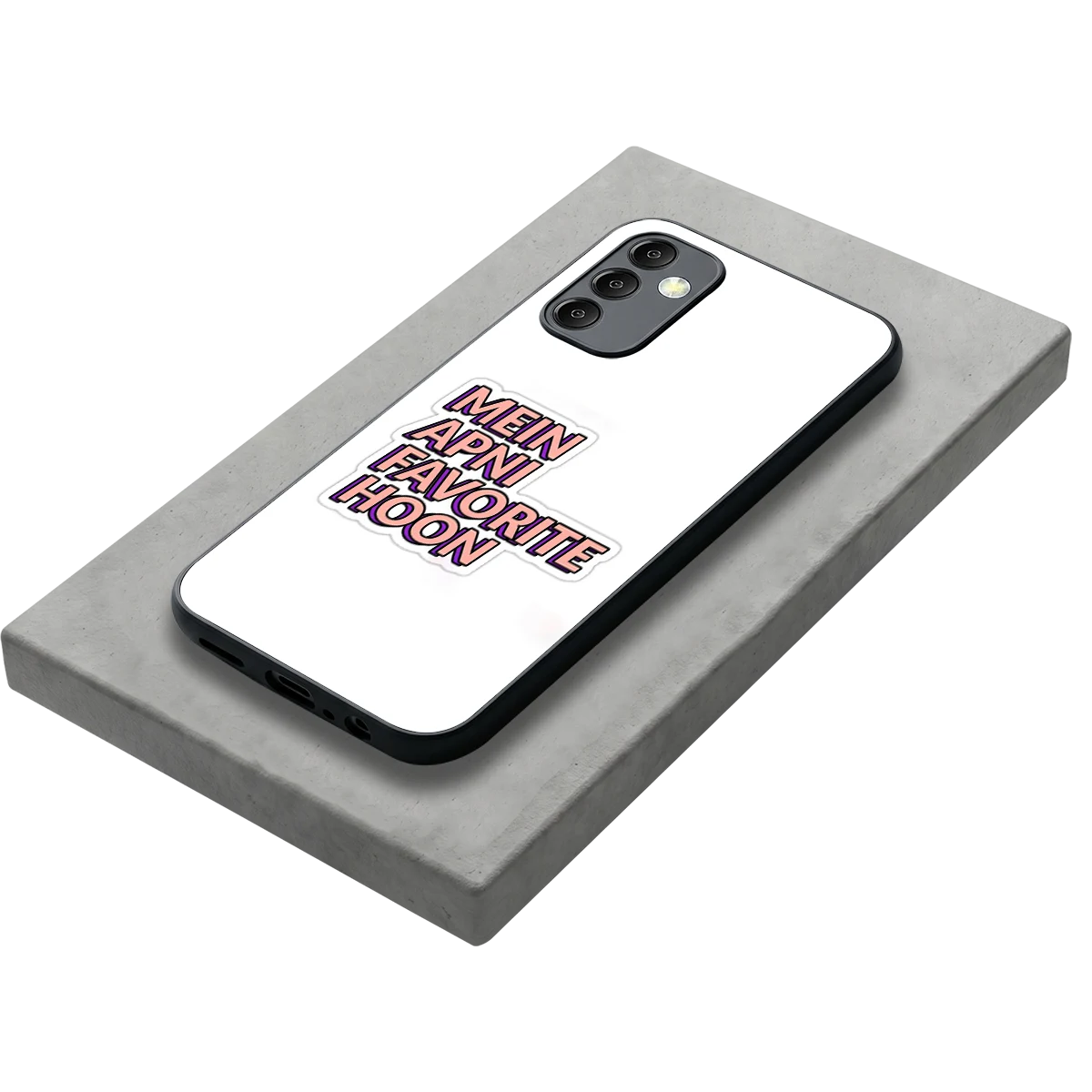 Mein Apni Fevorite Hoon stylish phone case for samsung galaxy m14 5g | glossy glass and slim fit