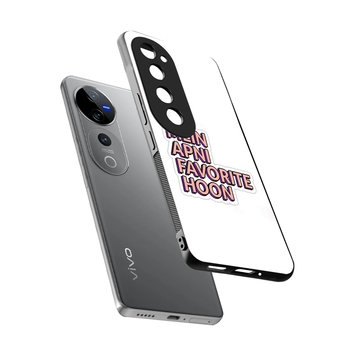 Mein Apni Fevorite Hoon sleek vivo v40 pro cover with tempered glass back and TPU edges