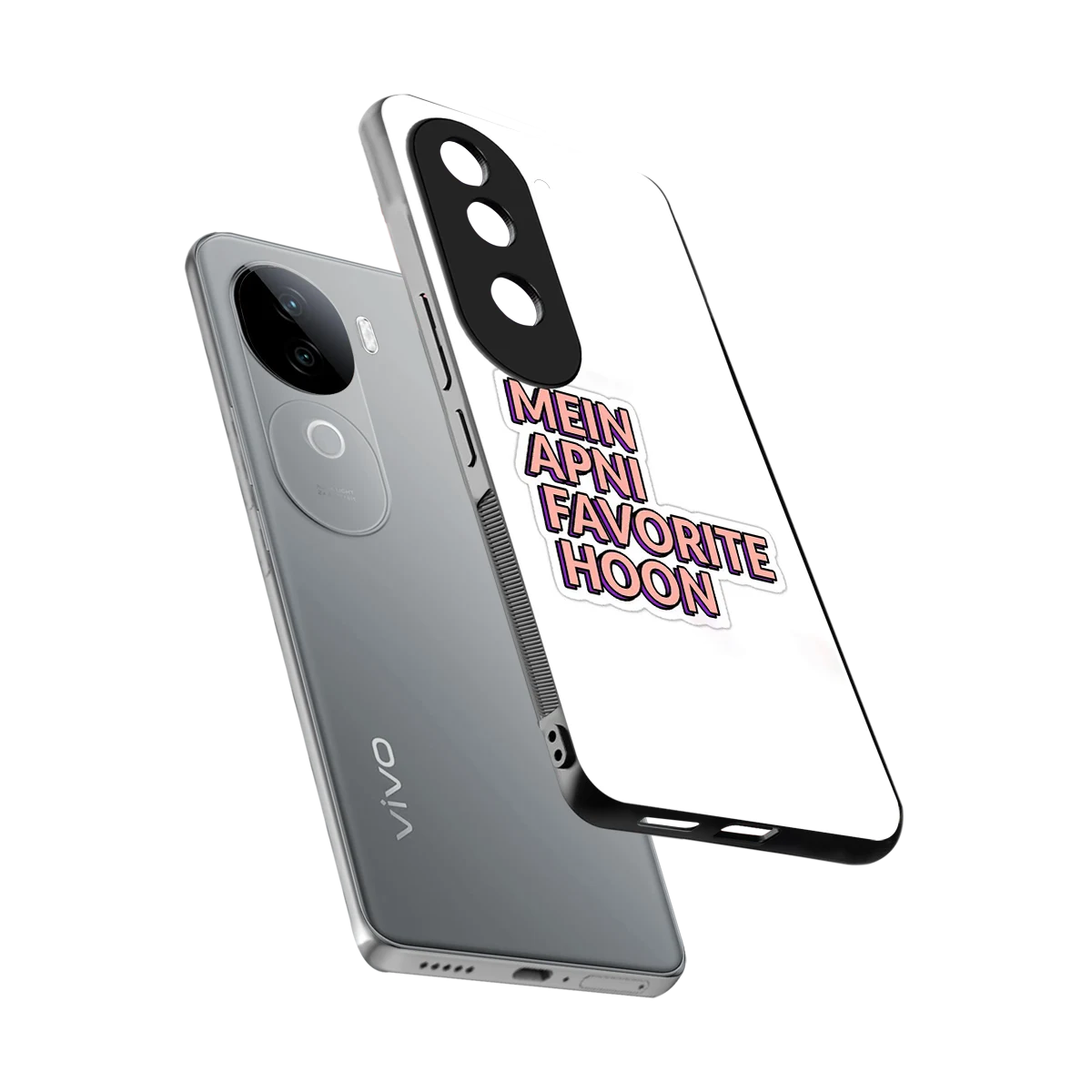 Mein Apni Fevorite Hoon sleek vivo v40e cover with tempered glass back and TPU edges
