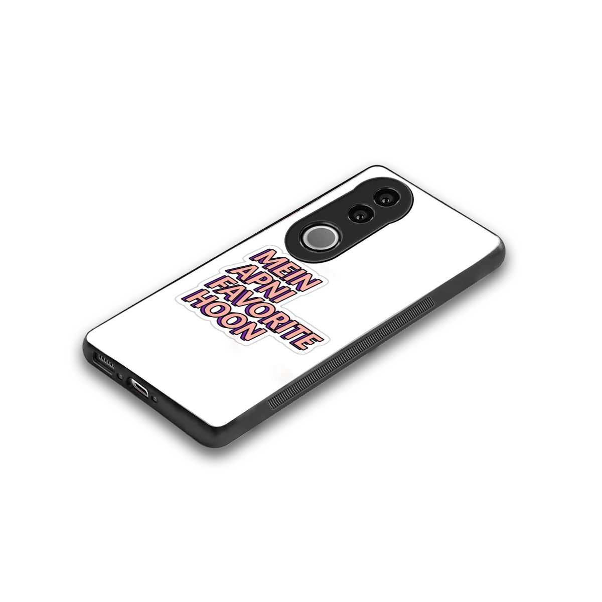 Mein Apni Fevorite Hoon stylish phone case for vivo v50 | glossy glass and slim fit