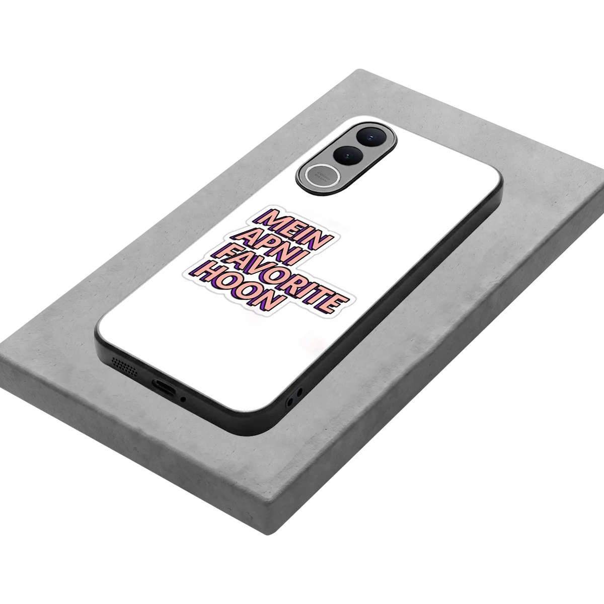 Mein Apni Fevorite Hoon stylish phone case for vivo v70 fe | glossy glass and slim fit