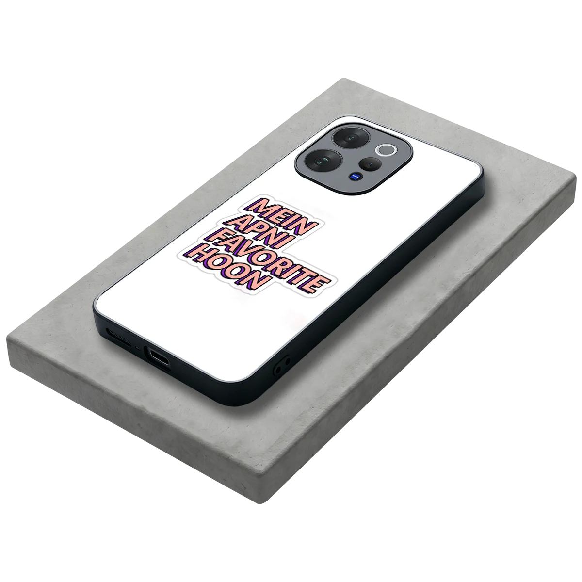 Mein Apni Fevorite Hoon stylish phone case for vivo v70 | glossy glass and slim fit