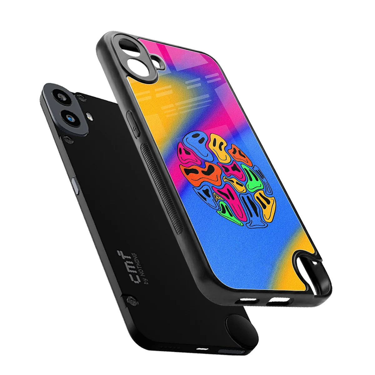 Melted Joy sleek cmf nothing phone 1 cover with tempered glass back and TPU edges