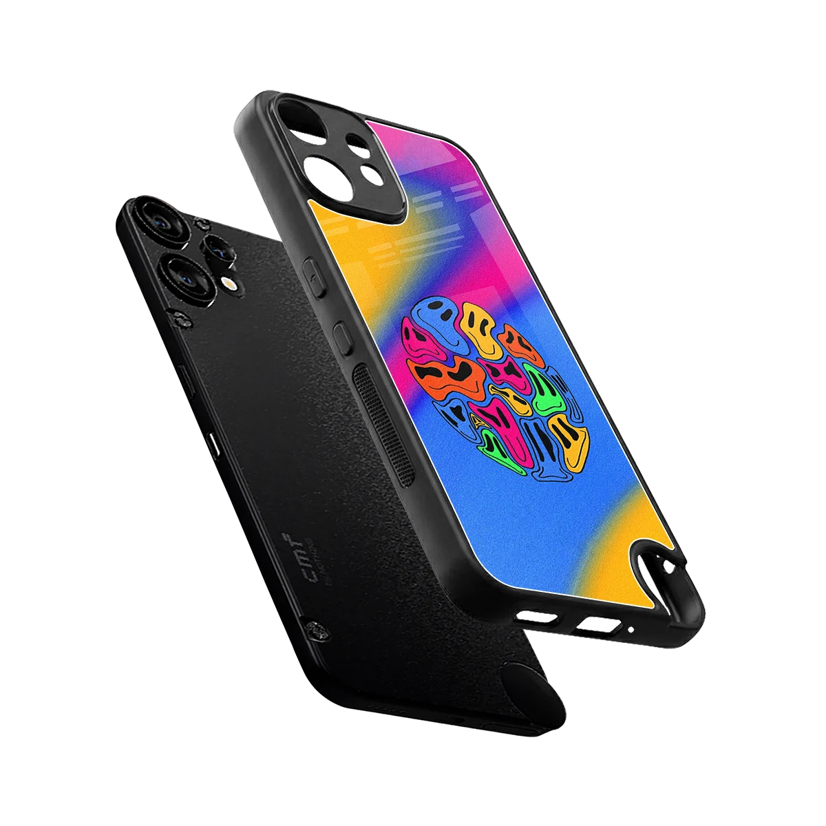 Melted Joy sleek cmf nothing phone 2 pro cover with tempered glass back and TPU edges