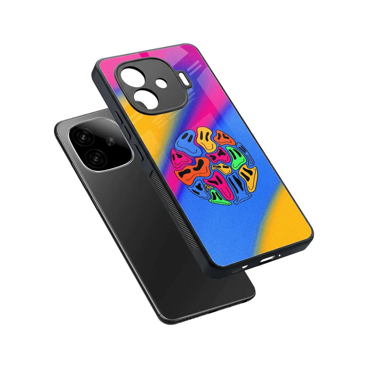 Melted Joy sleek iqoo neo 10r 5g cover with tempered glass back and TPU edges