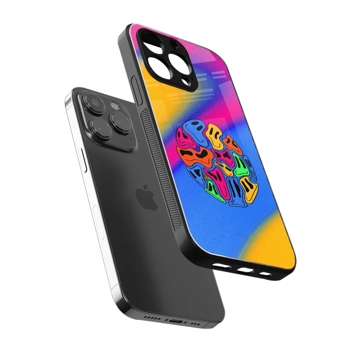 Melted Joy sleek iphone 16 pro max cover with tempered glass back and TPU edges