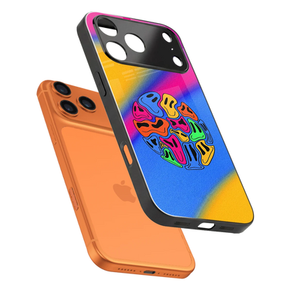 Melted Joy sleek iphone 17 pro cover with tempered glass back and TPU edges