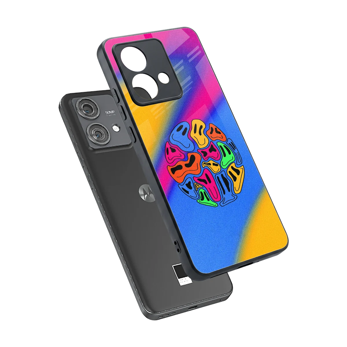 Melted Joy sleek motorola edge 40 neo 5g cover with tempered glass back and TPU edges